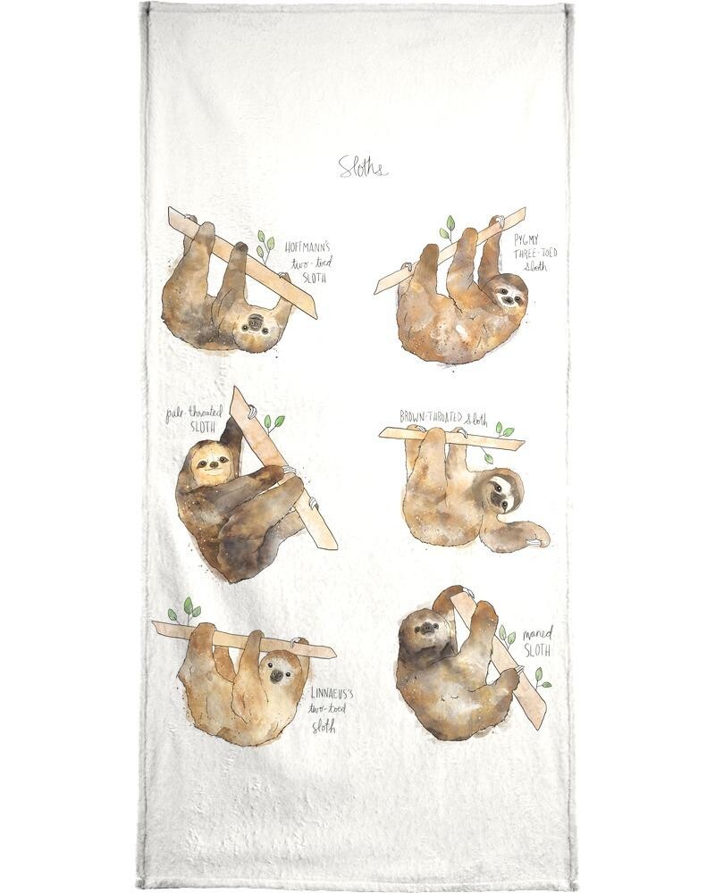 

Полотенце для ванной Juniqe Sloths, цвет Braun & Weiß