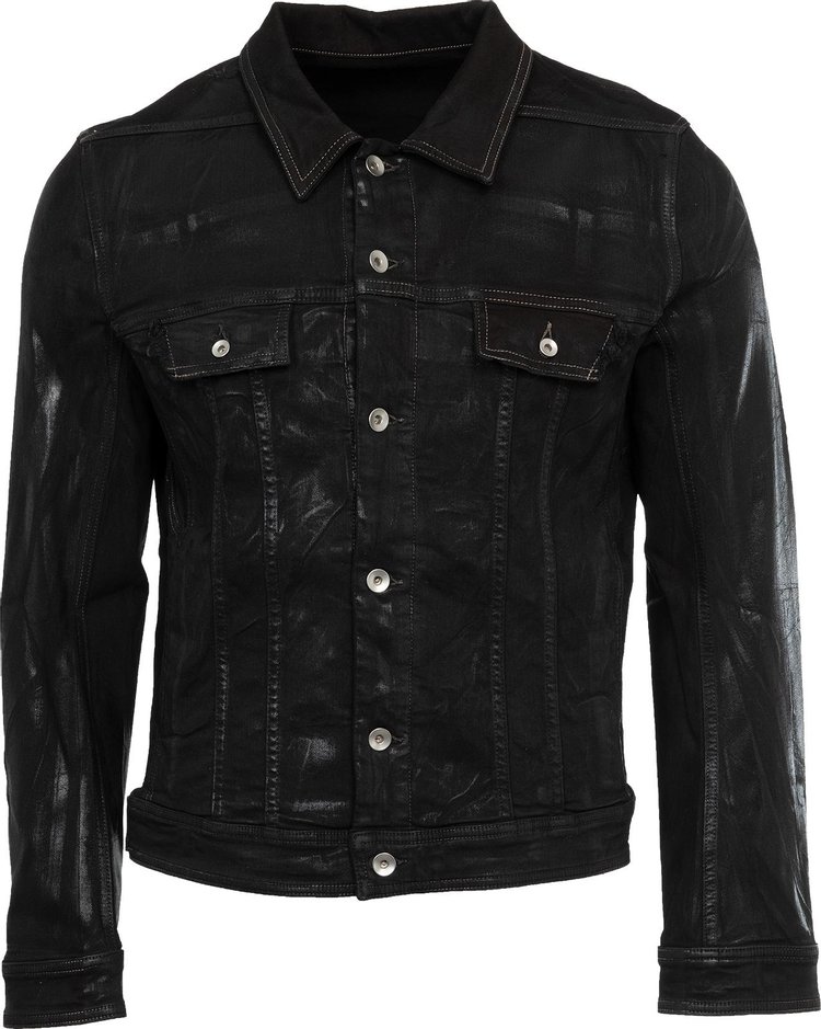 Куртка Rick Owens DRKSHDW Denim Trucker 'Black', черный черная джинсовая куртка trucker rick owens drkshdw