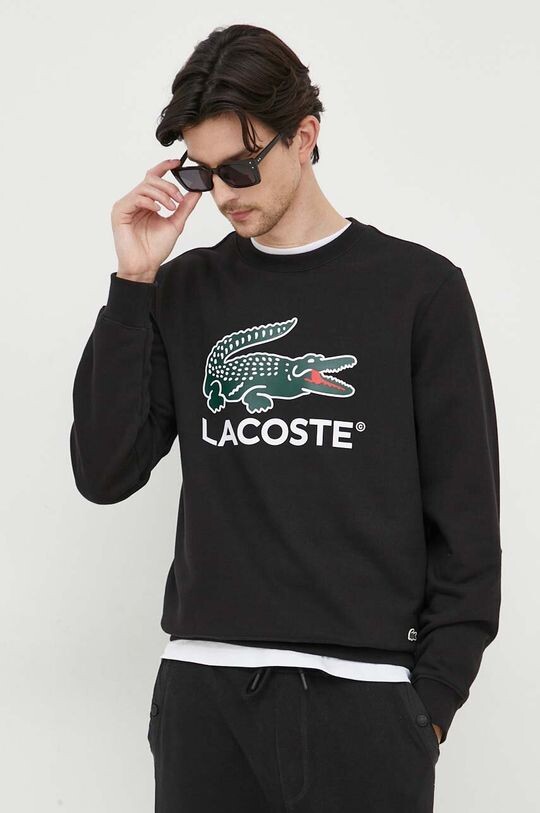 

Хлопковая толстовка Lacoste, черный