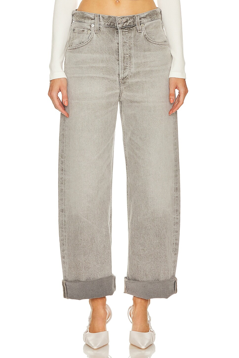 

Юбка Citizens of Humanity Ayla Baggy Cuffed Crop, цвет Quartz Grey