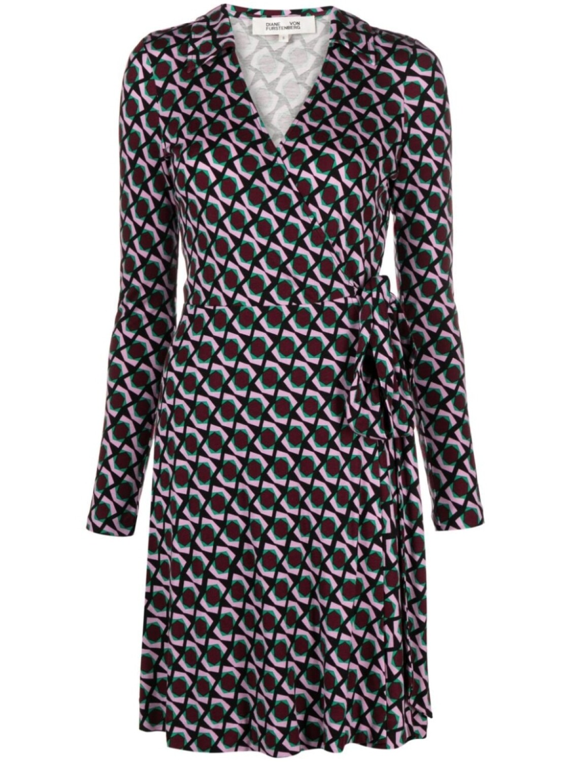 

DVF Diane von Furstenberg платье мини Gio с геометричным узором, красный