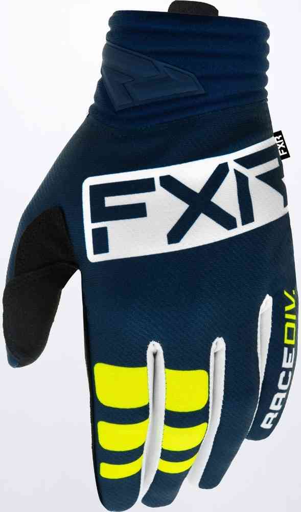 Перчатки Prime для мотокросса FXR, синий/белый/желтый перчатки fxr prime для мотокросса серый желтый