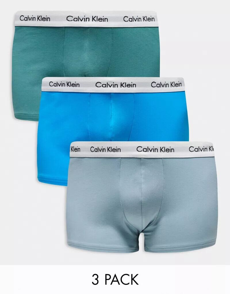 

Комплект из трех трусов из эластичного хлопка Calvin Klein Plus различных цветов с заниженной талией
