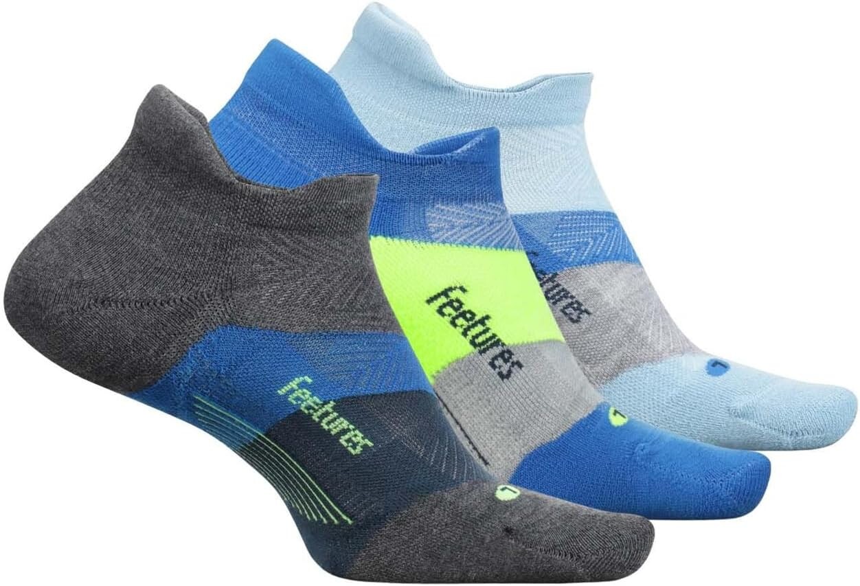 

Elite Ultra Light No Show Tab, упаковка из 3 пар Feetures, цвет Big Sky Blue/Boulder Blue/Gravity Gray