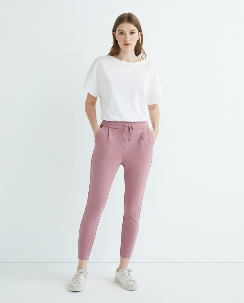 

Женские длинные брюки средней посадки Vero Moda, розовый