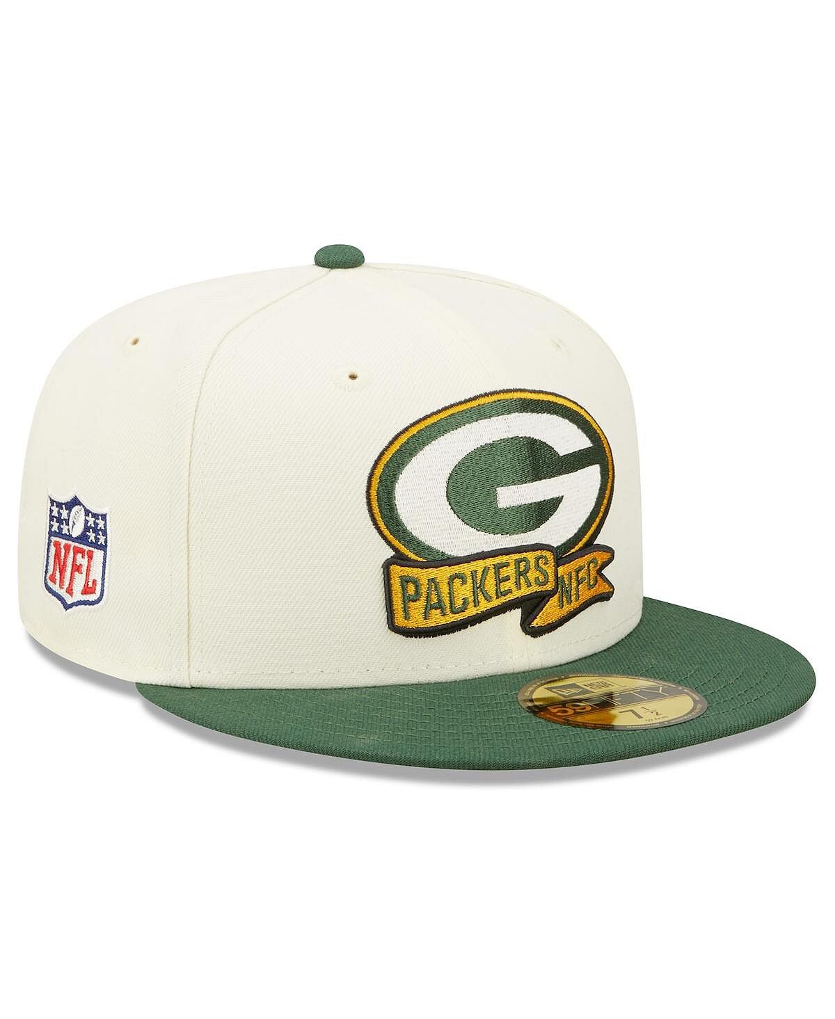 

Мужская кремовая, зеленая приталенная шляпа Green Bay Packers 2022 Sideline 59FIFTY New Era