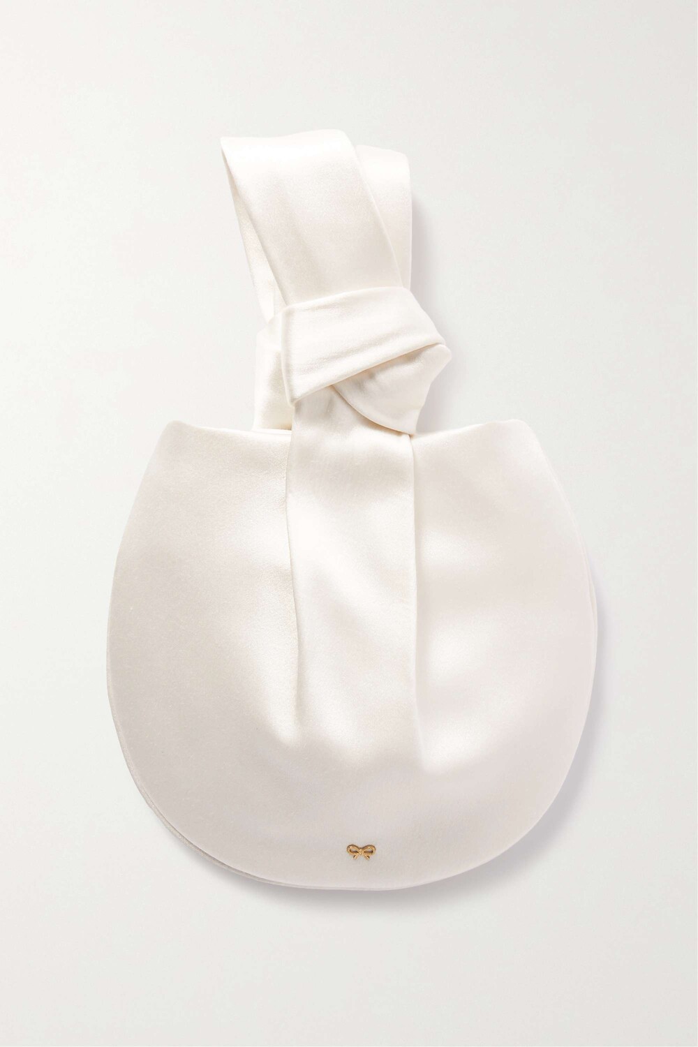 

ANYA HINDMARCH атласный клатч Tie the Knot с вышивкой, слоновая кость