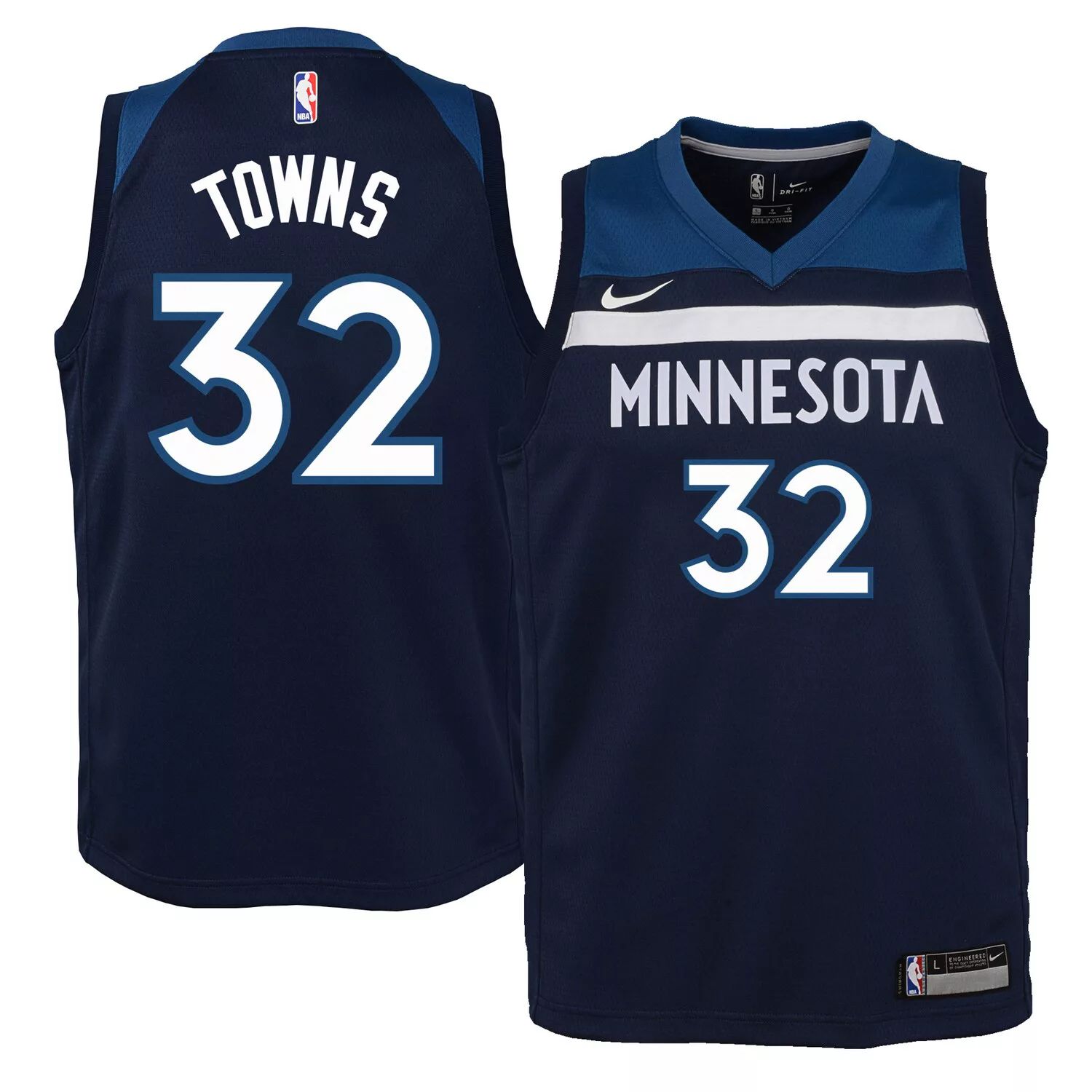 Молодежная футболка Nike Karl-Anthony Towns Navy Minnesota Timberwolves Swingman — Icon Edition Nike nba basketball karl anthony towns hoodie