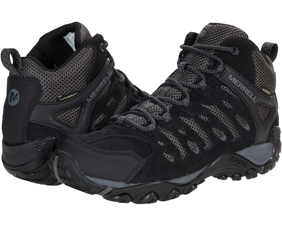 

Походные ботинки Merrell Crosslander 2 Mid WP, цвет Black/Granite