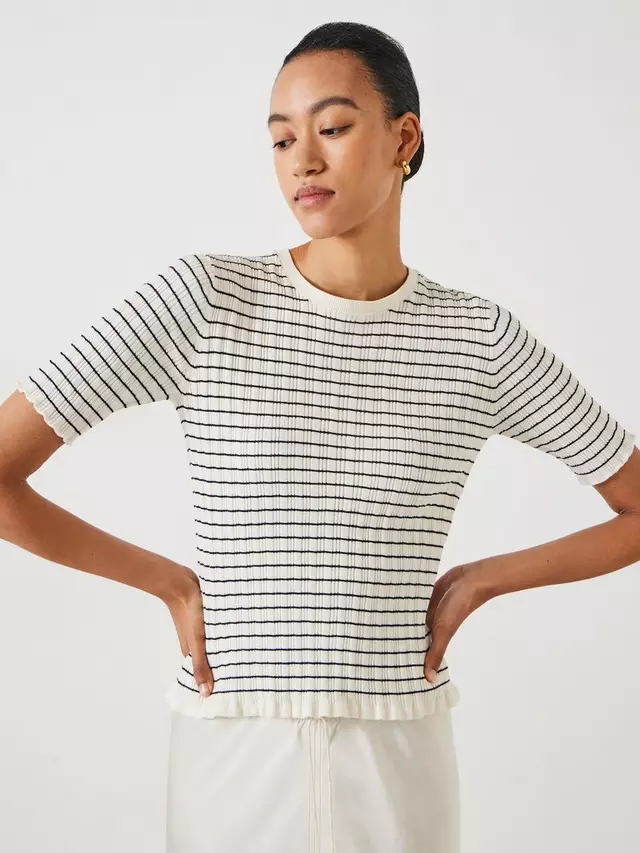 

Топ HUSH Brett Striped Knitted, цвет ecru/black stripe