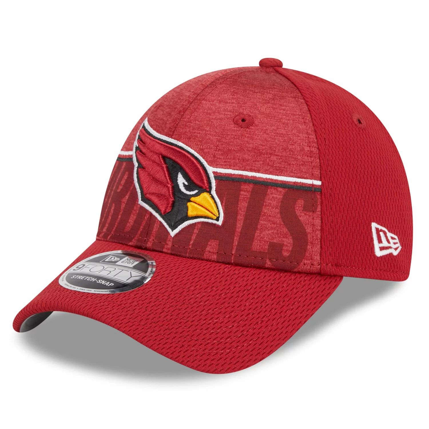 Мужская регулируемая кепка New Era Cardinal Arizona Cardinals 2023, тренировочный лагерь НФЛ 9FORTY мужская черная кепка cardinal arizona cardinals на драфте нфл 2022 года 59fifty new era