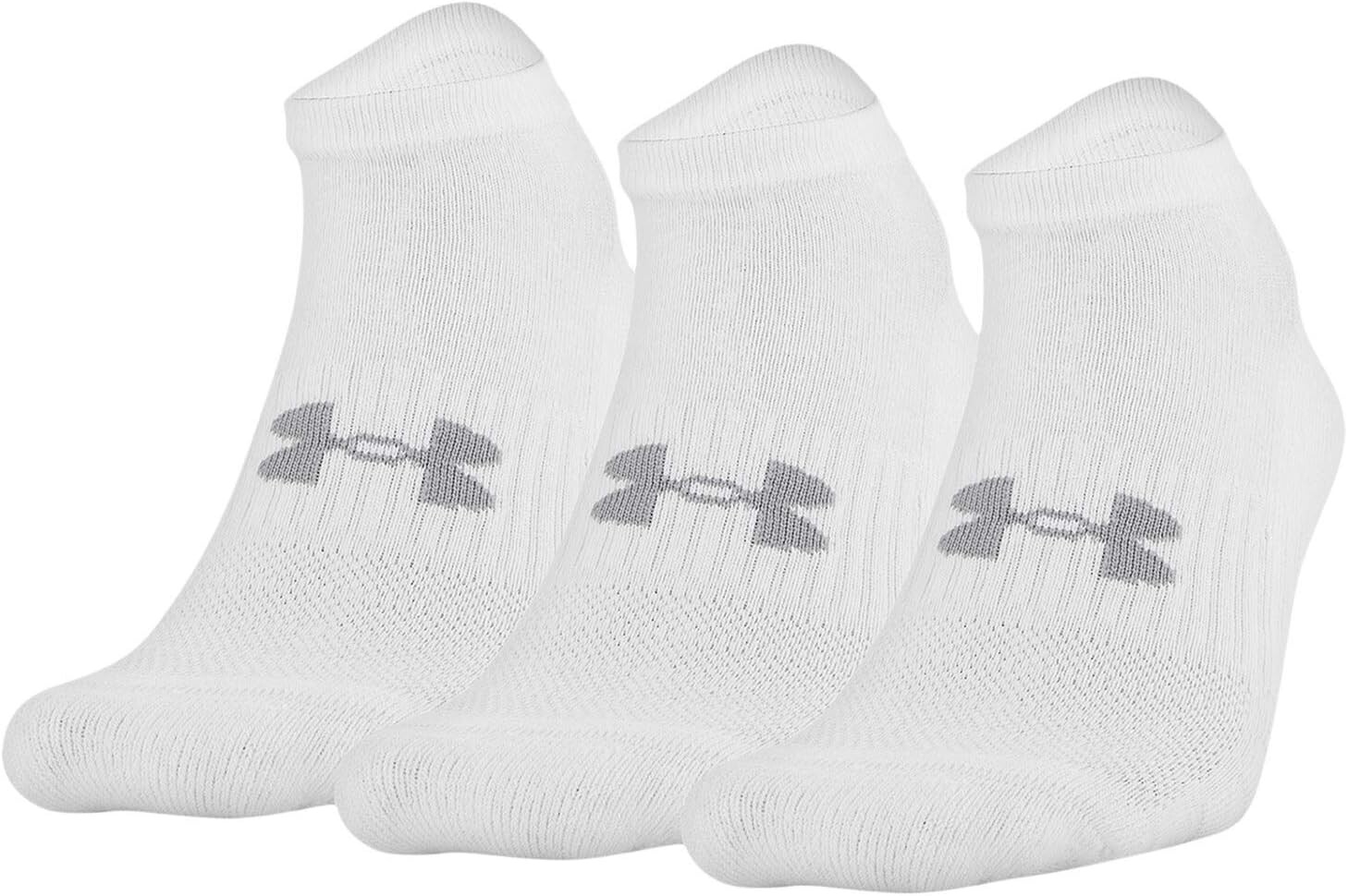 

Тренировочные хлопковые носки-невидимки, 3 пары Under Armour, белый