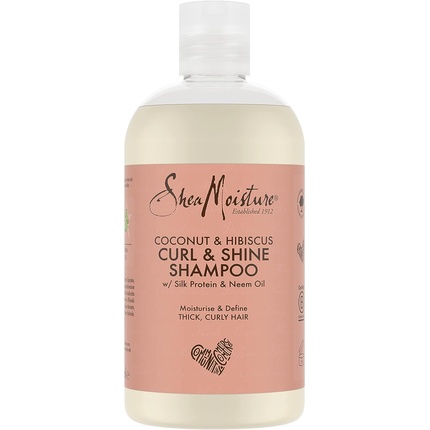 SheaMoisture Шампунь для кудрявых и блестящих волос с кокосом и гибискусом для густых, вьющихся волос 384мл Shea Moisture