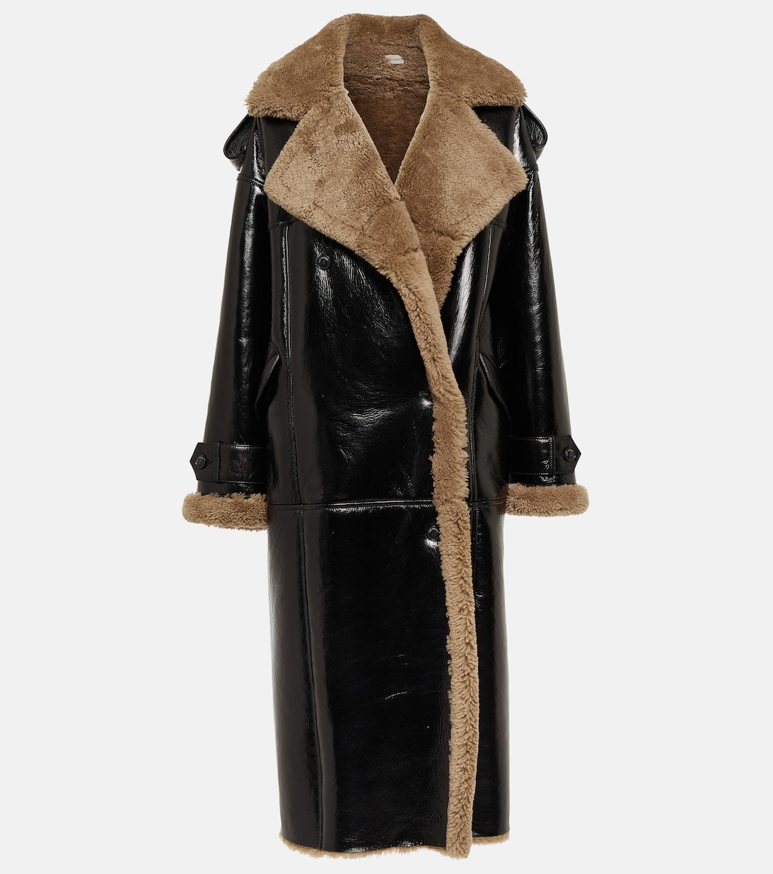 цена Кожаное пальто Jordan с отделкой из овчины THE MANNEI, коричневый