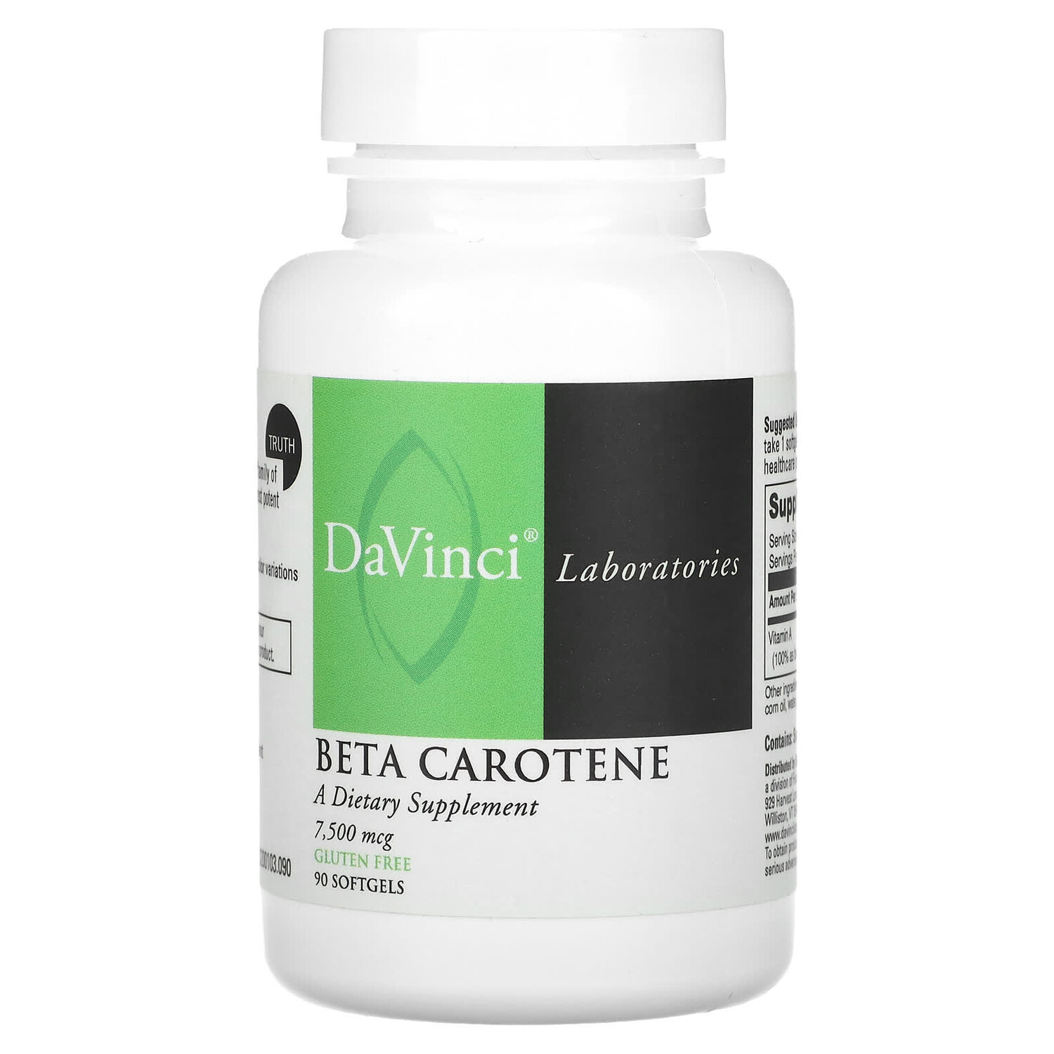 

Бета-каротин, 7500 мкг, 90 капсул, DaVinci Laboratories of Vermont