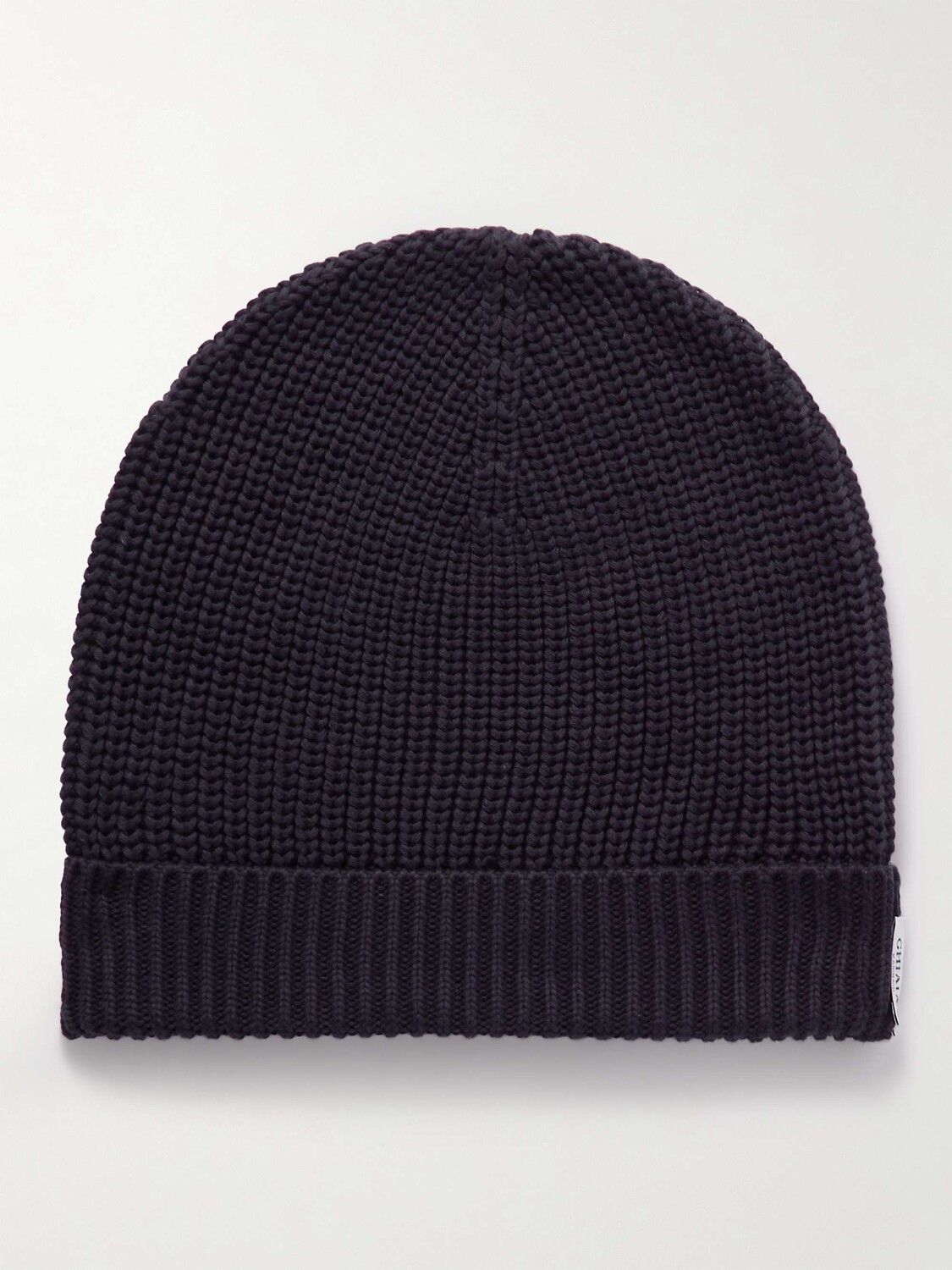 

Хлопковая шапка в рубчик GHIAIA CASHMERE, синий