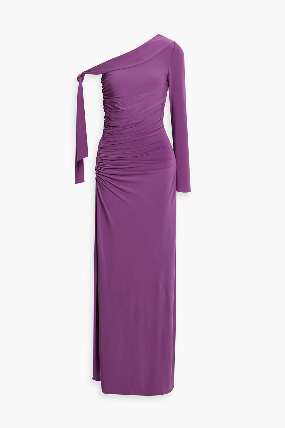 

Платье Kamilah из джерси с одним рукавом и сборками HALSTON, фиолетовый