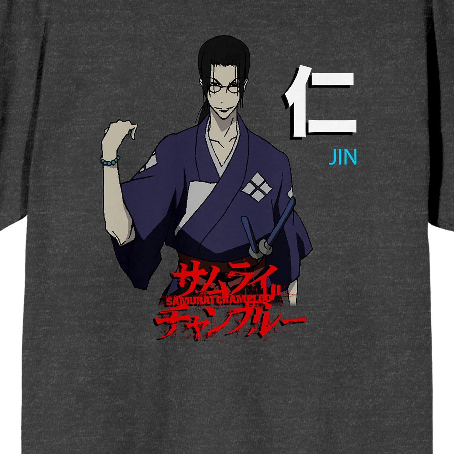 Мужская футболка Samurai Champloo Jin Licensed Character мужская футболка samurai champloo mugen head licensed character