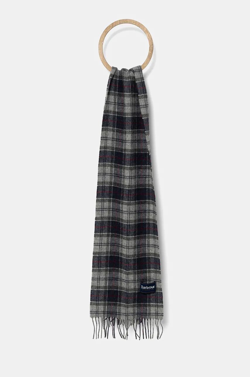 

Шерстяной шарф Barbour, серый