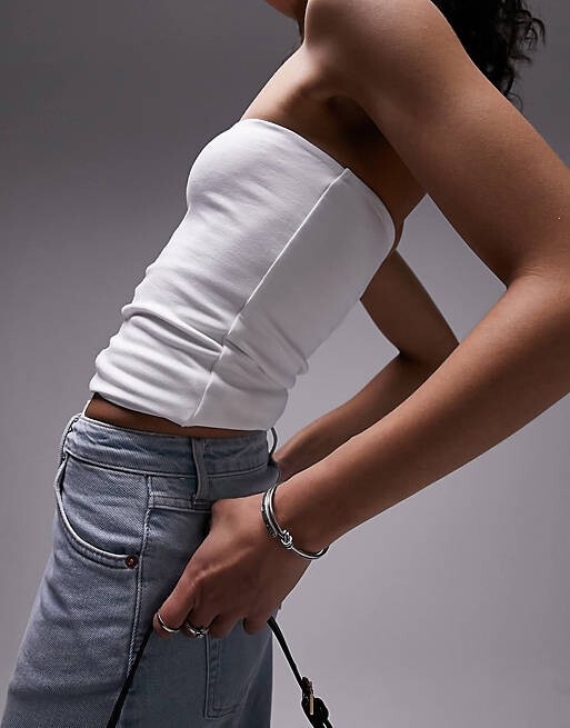 

Белое длинное бандо Topshop