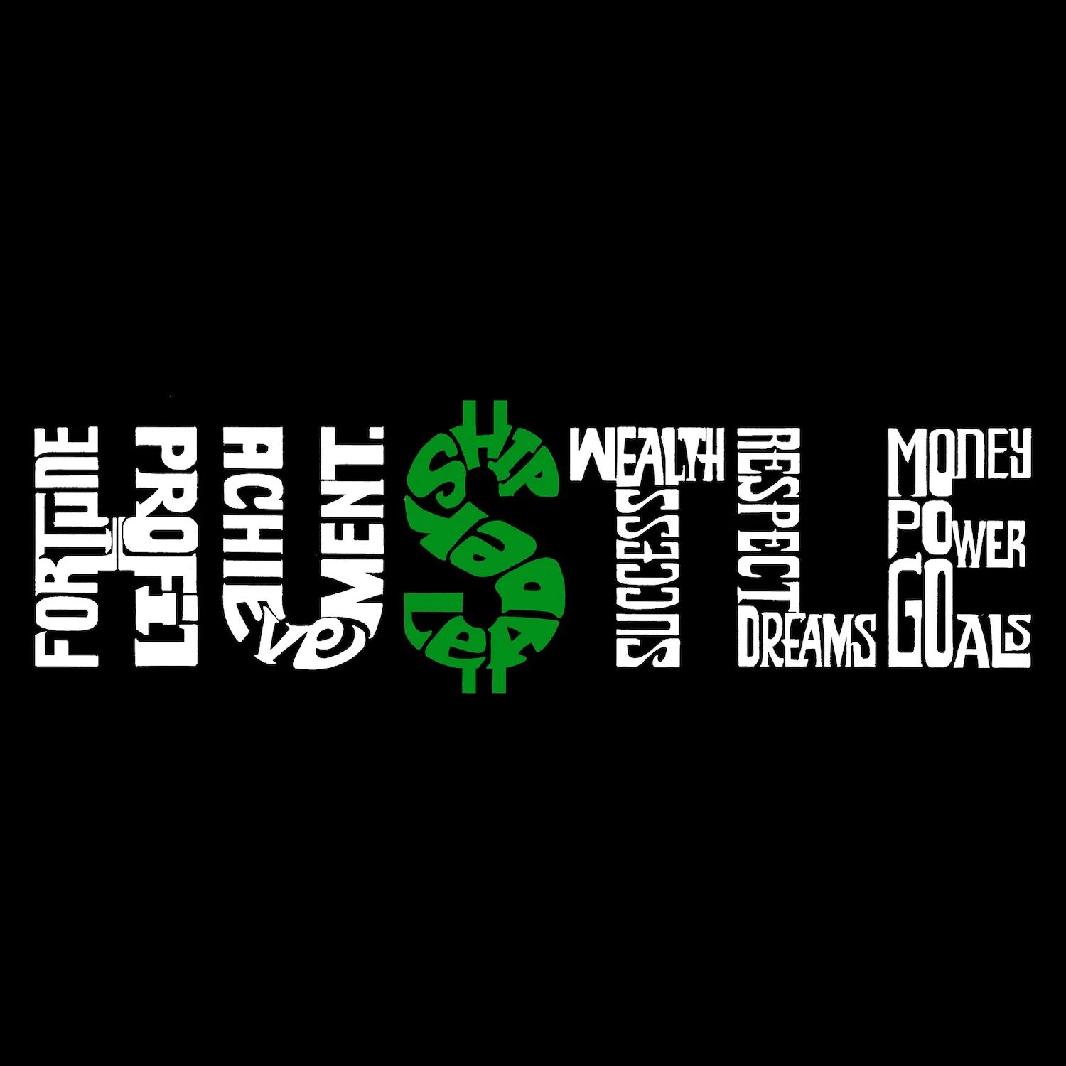 Hustle — мужская футболка с рисунком Word Art LA Pop Art, серый