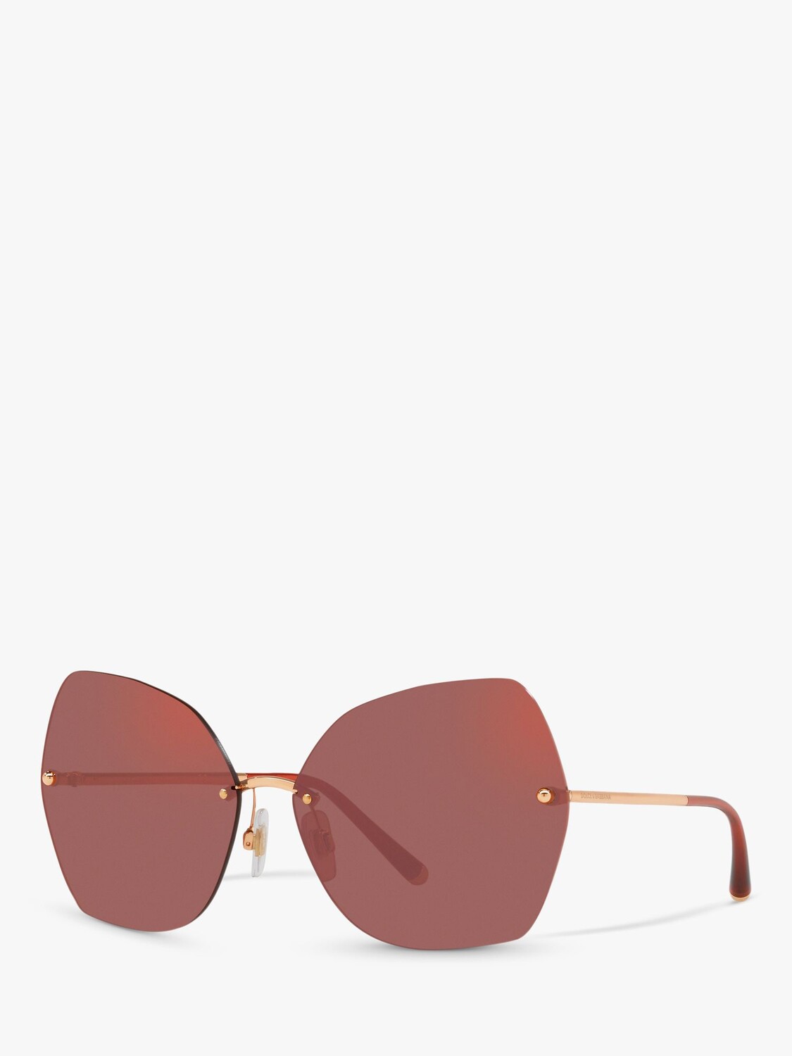 

Dolce & Gabbana DG2204 Женские солнцезащитные очки-бабочки, розовое золото/красный
