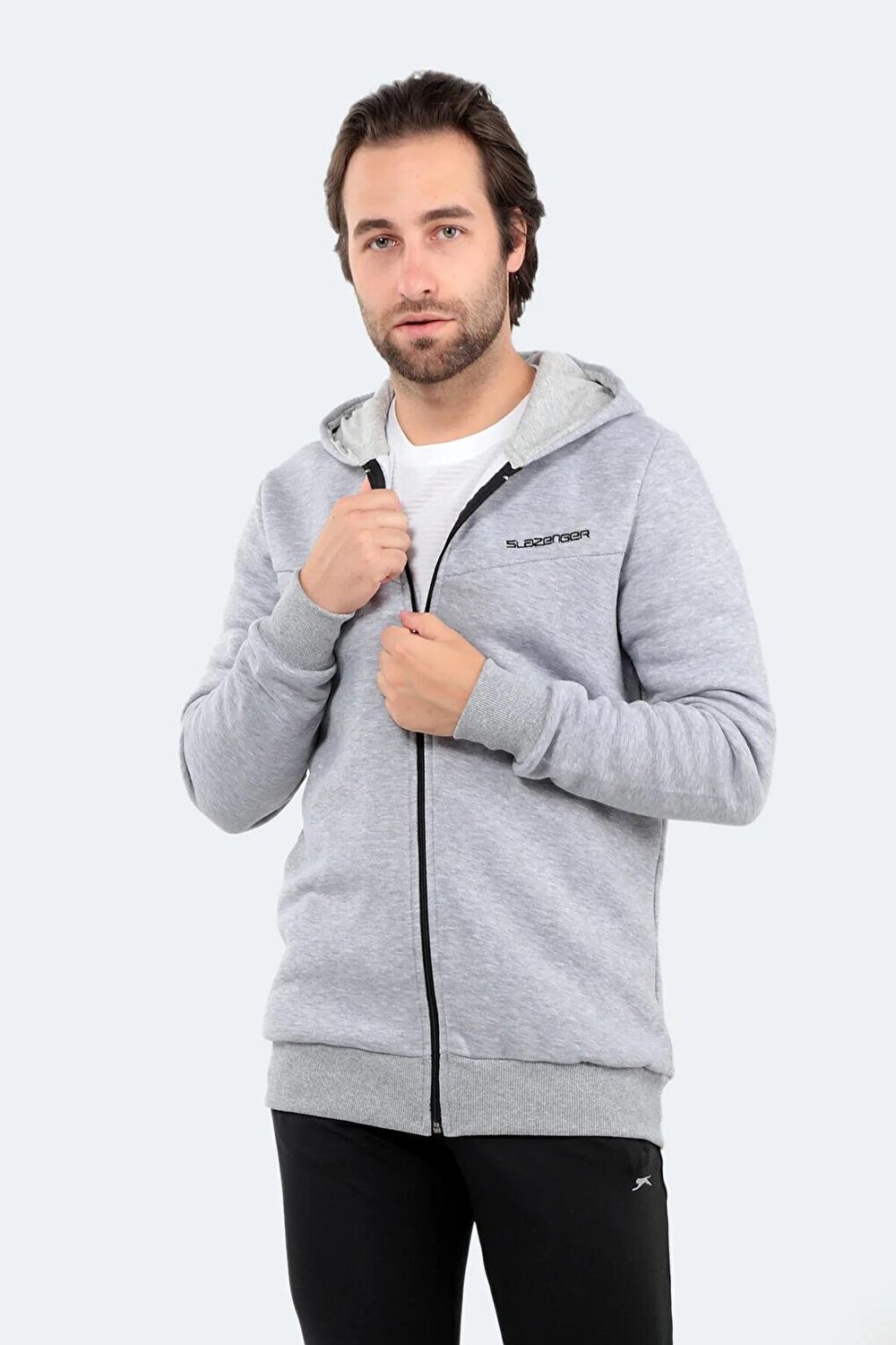 

НАЗАД Мужская толстовка серая SLAZENGER, Серый, НАЗАД Мужская толстовка серая SLAZENGER