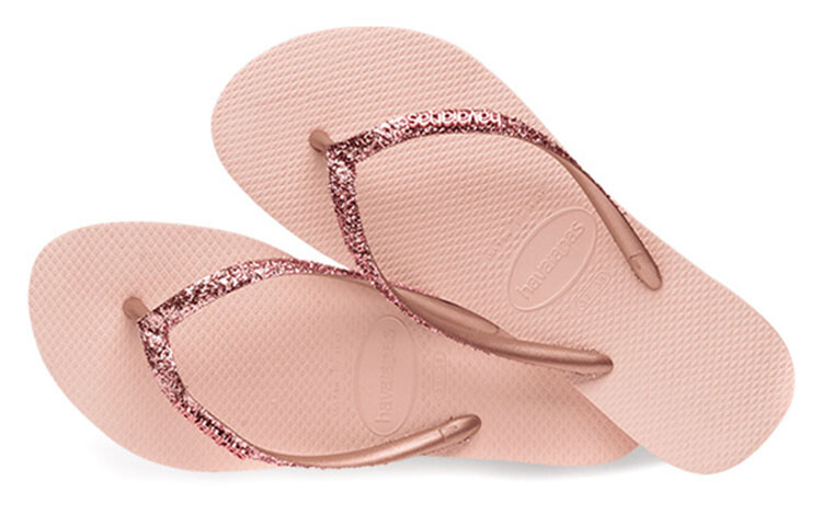 

Шлепанцы женские пудровые/золотые Havaianas