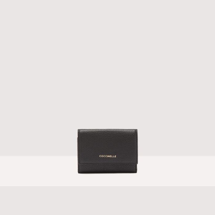

Кошелек из зернистой кожи Coccinelle METALLIC SOFT, черный