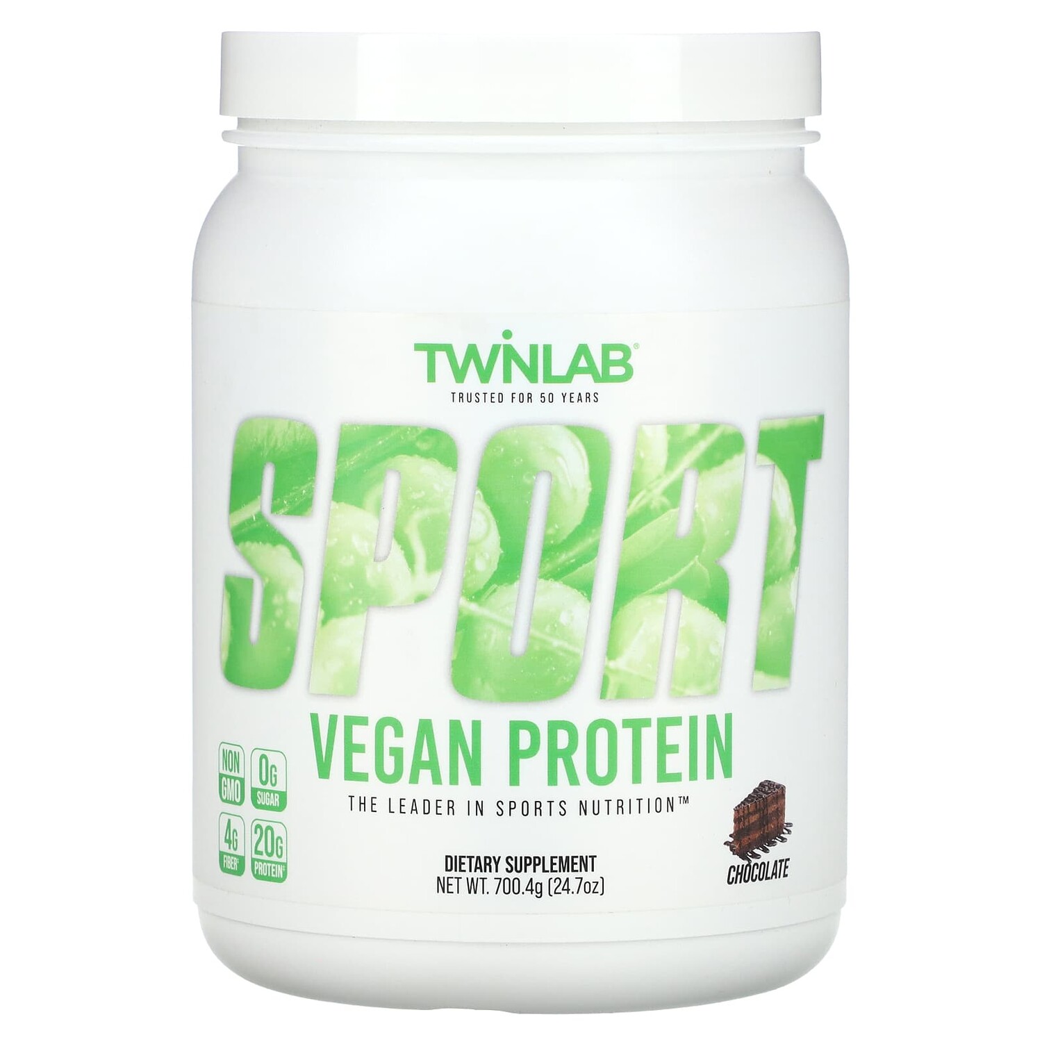 

Sport, веганский протеин, шоколад, 700,4 г (24,7 унции), Twinlab