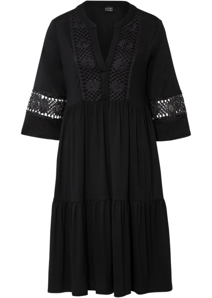 Платье-туника с кружевом Bodyflirt, черный