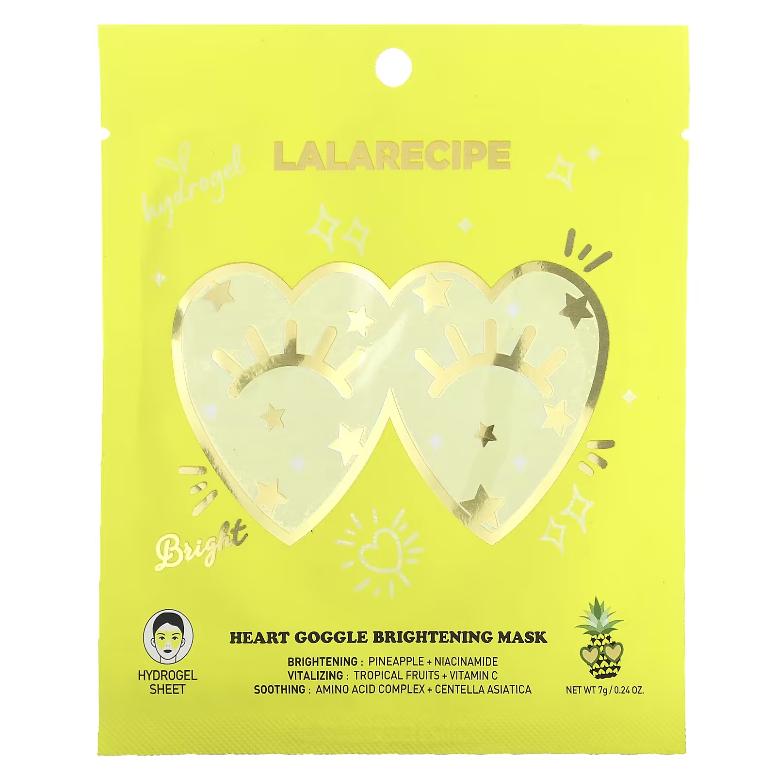 Маска косметическая Lalarecipe Heart Goggle осветляющая маска для сияния кожи вокруг глаз lalarecipe heart goggle brightening mask 7 гр