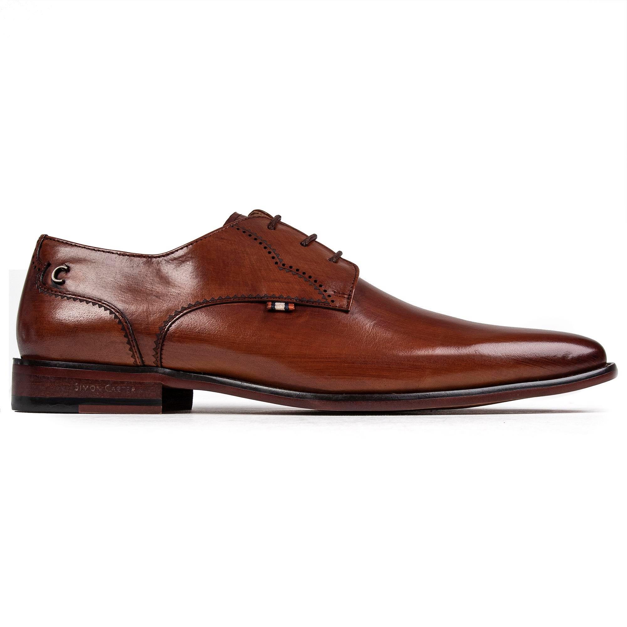 Бассет обувь SIMON CARTER, коричневый мужские кожаные деловые туфли на шнуровке для офиса черный