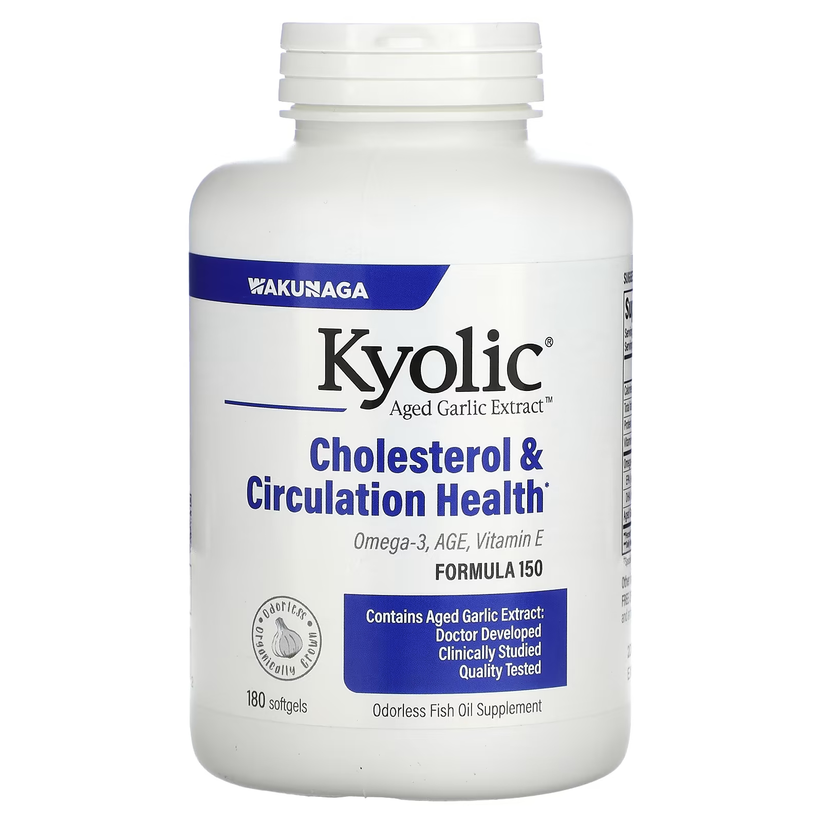 Экстракт выдержанного чеснока Kyolic холестерин и здоровье кровообращения, 180 мягких таблеток