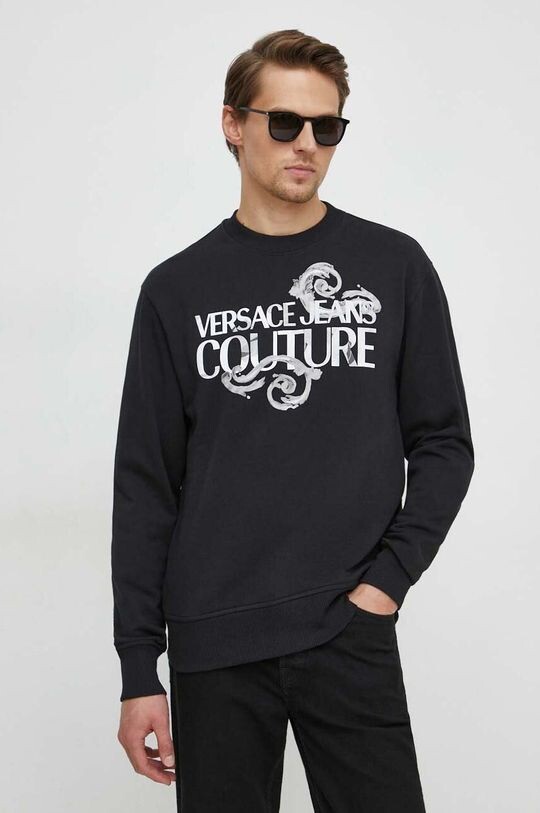 

Хлопковая толстовка Versace Jeans Couture, черный