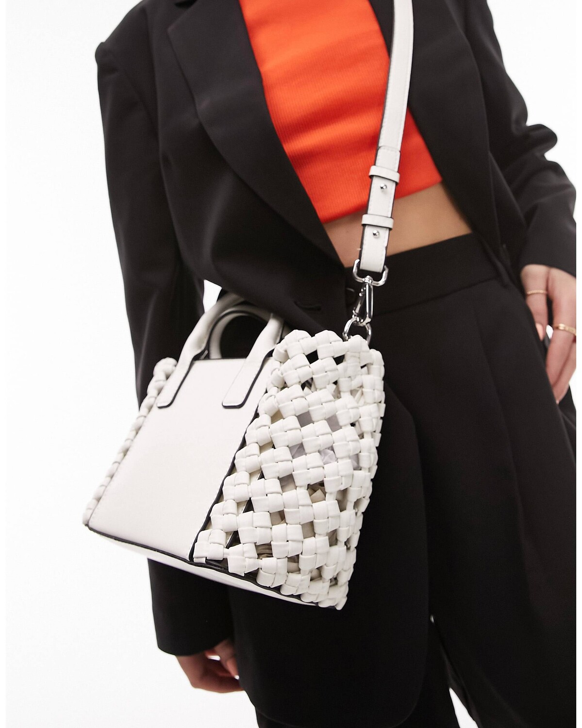 

Белая плетеная сумка Topshop Gemma