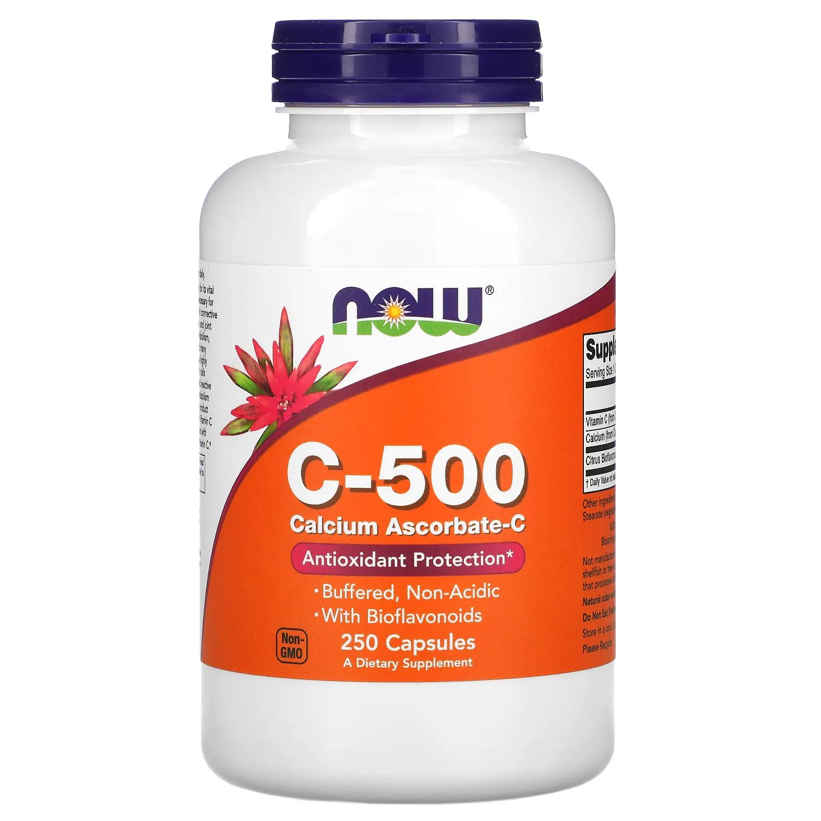 Now Foods C-500 Аскорбат кальция-C 250 капсул витамин c из аскорбата кальция now foods 500 мг 250 капсул