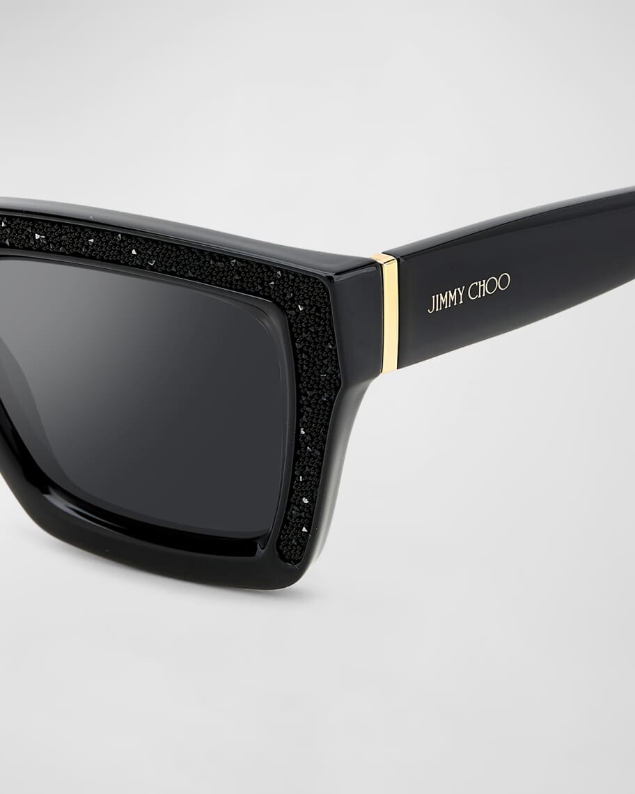 

Пластиковые прямоугольные солнцезащитные очки Megs Crystal Panel Jimmy Choo