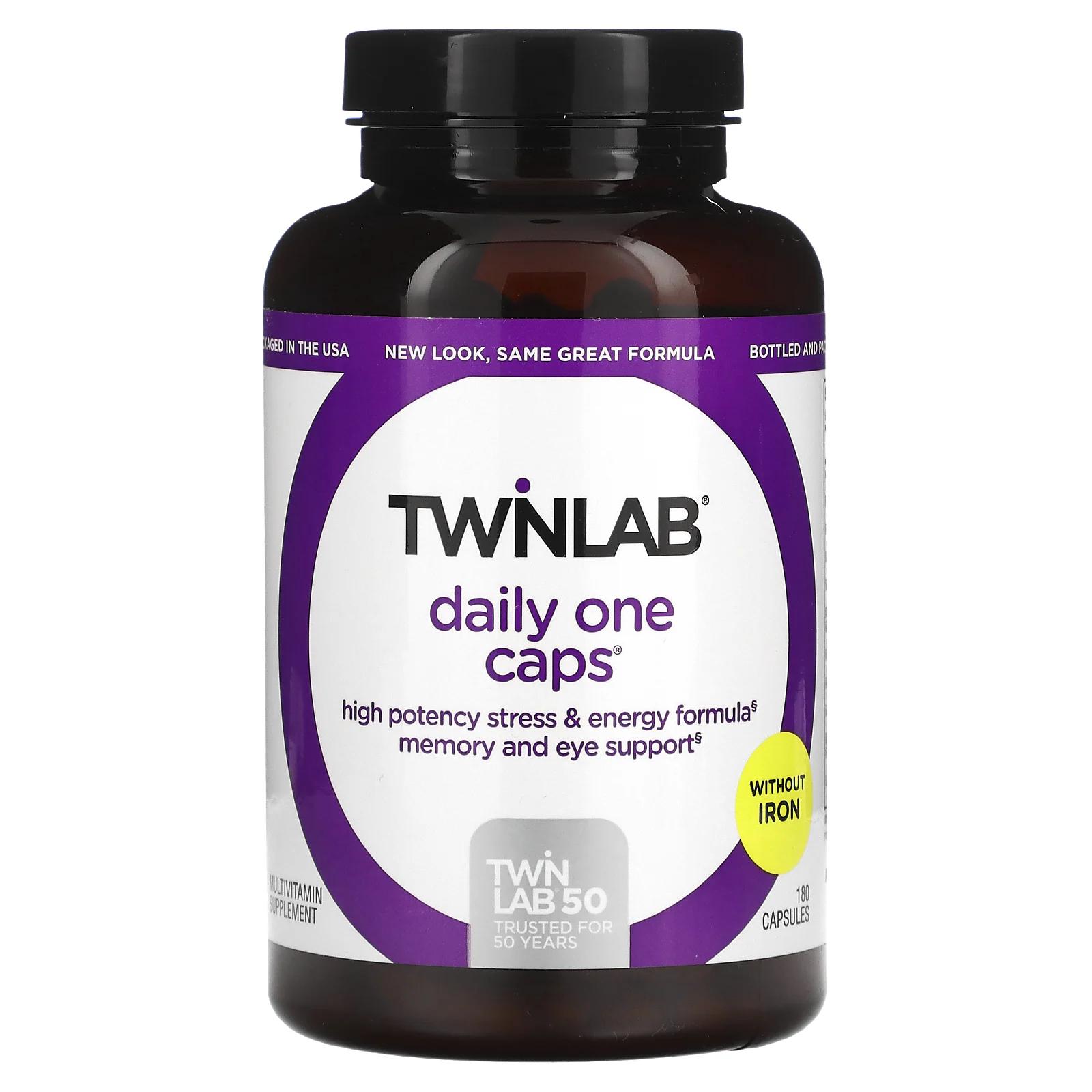 TwinLab Daily One Caps без железа 180 капсул carlson super 2 daily витамины и минералы без железа 180 мягких желатиновых капсул