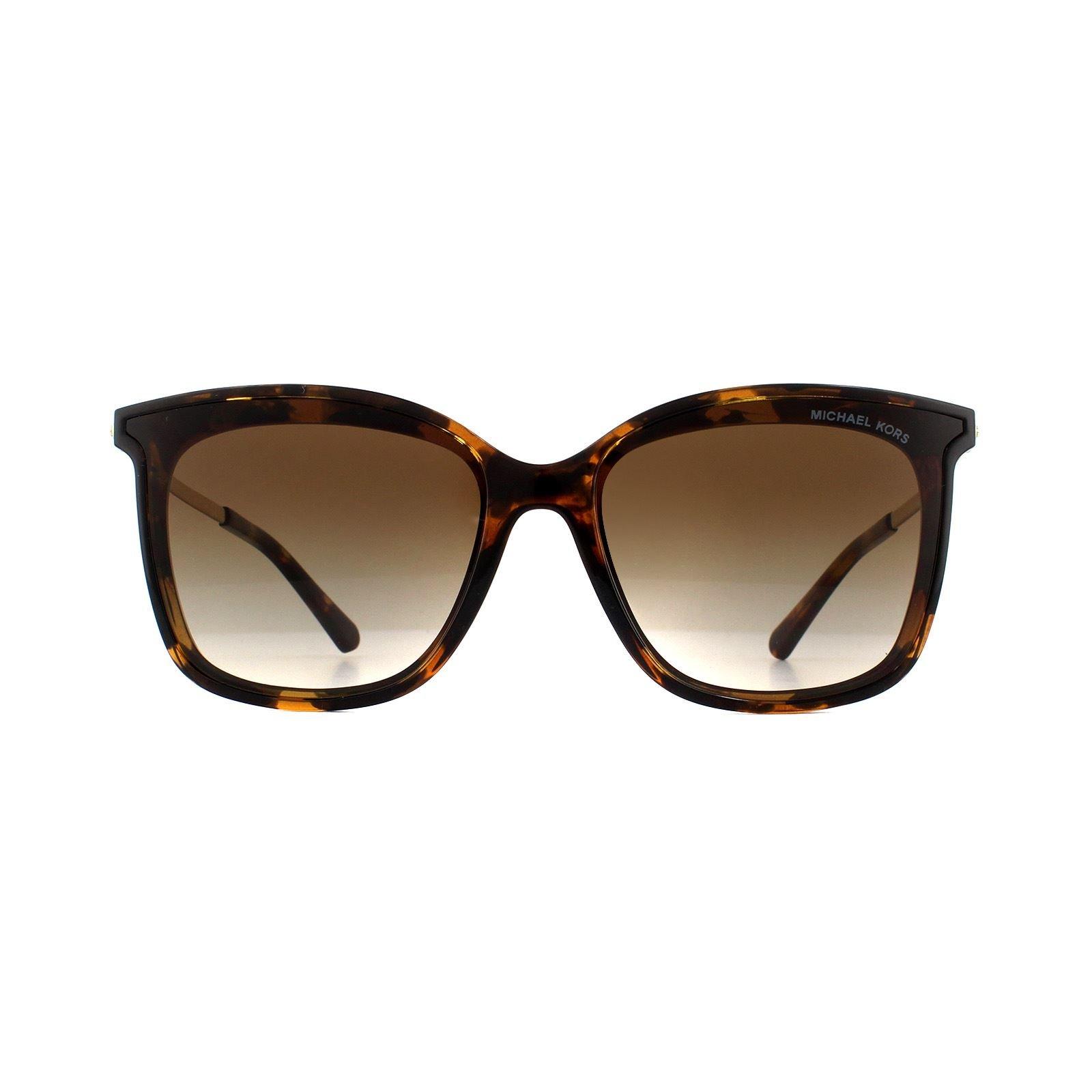Квадратные темные черепаховые солнцезащитные очки с дымчатым градиентом Michael Kors, коричневый цена и фото