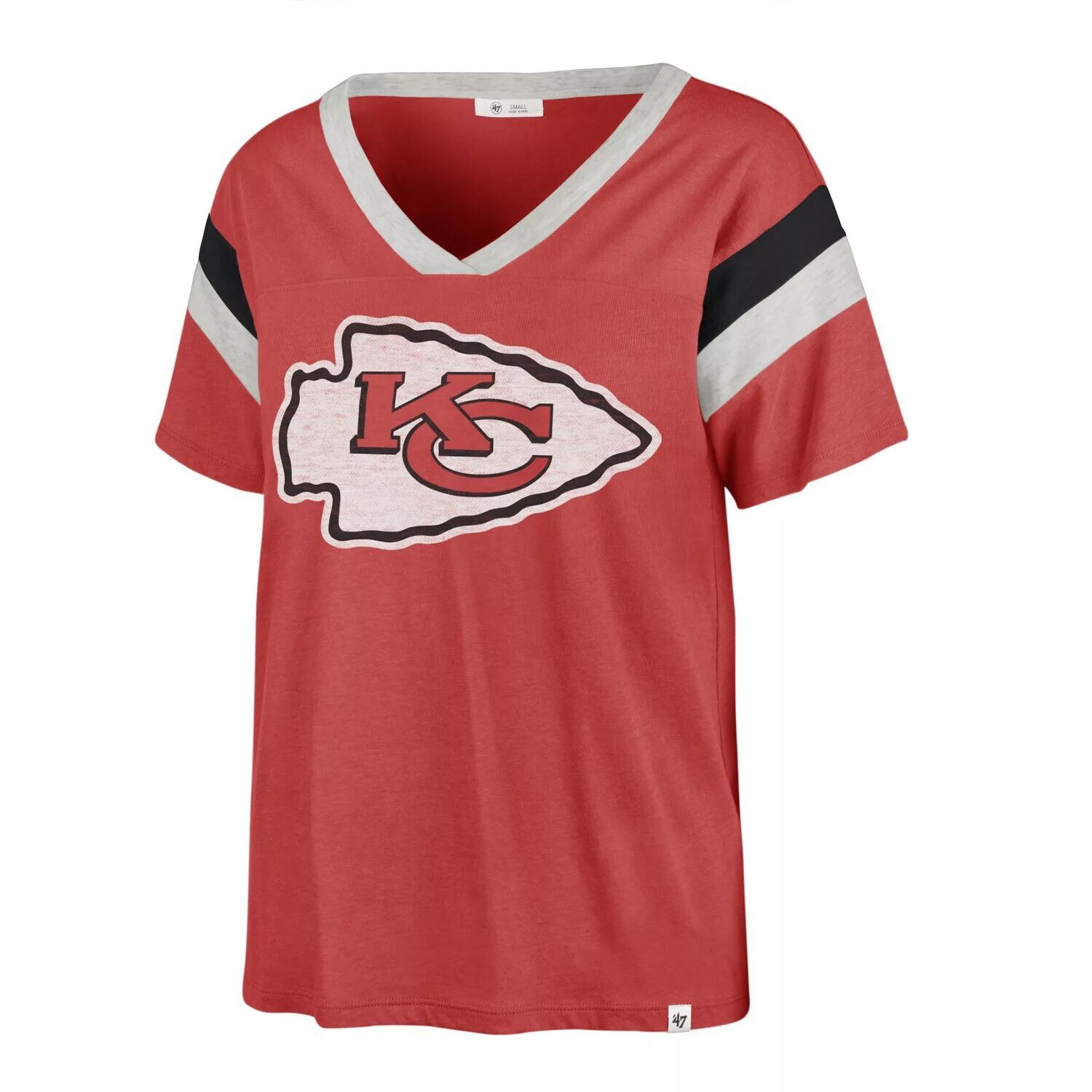 

Красная женская футболка '47 Kansas City Chiefs Phoenix с v-образным вырезом