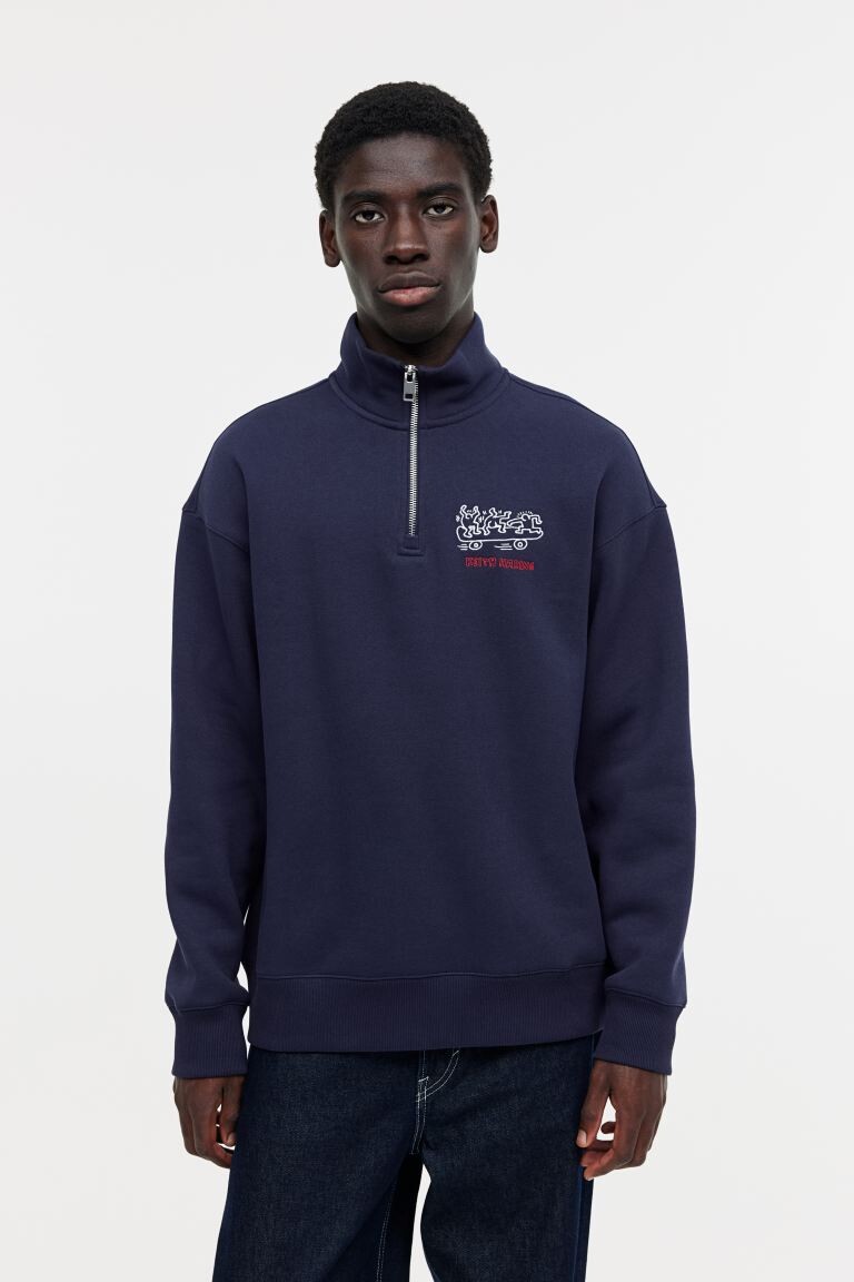 

Толстовка свободного кроя с молнией сверху H&M