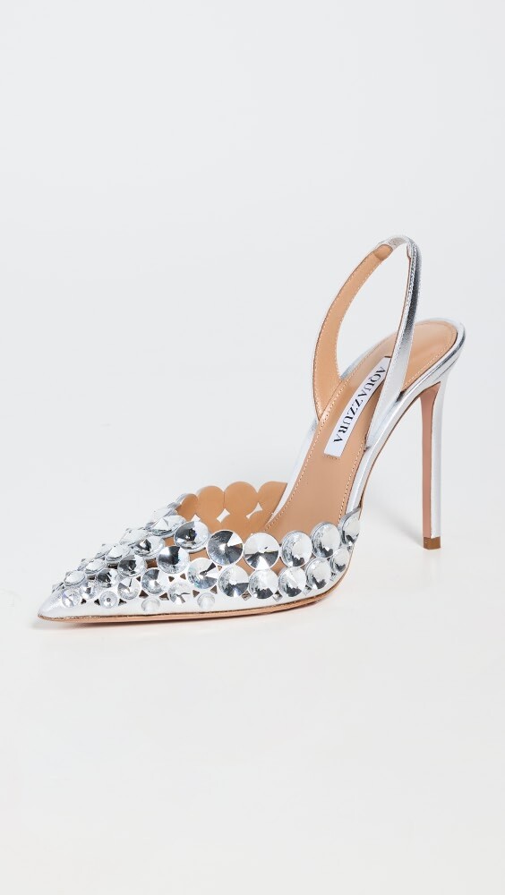 

Туфли Aquazzura Maxi-Tequila Slingback 105, серебряный
