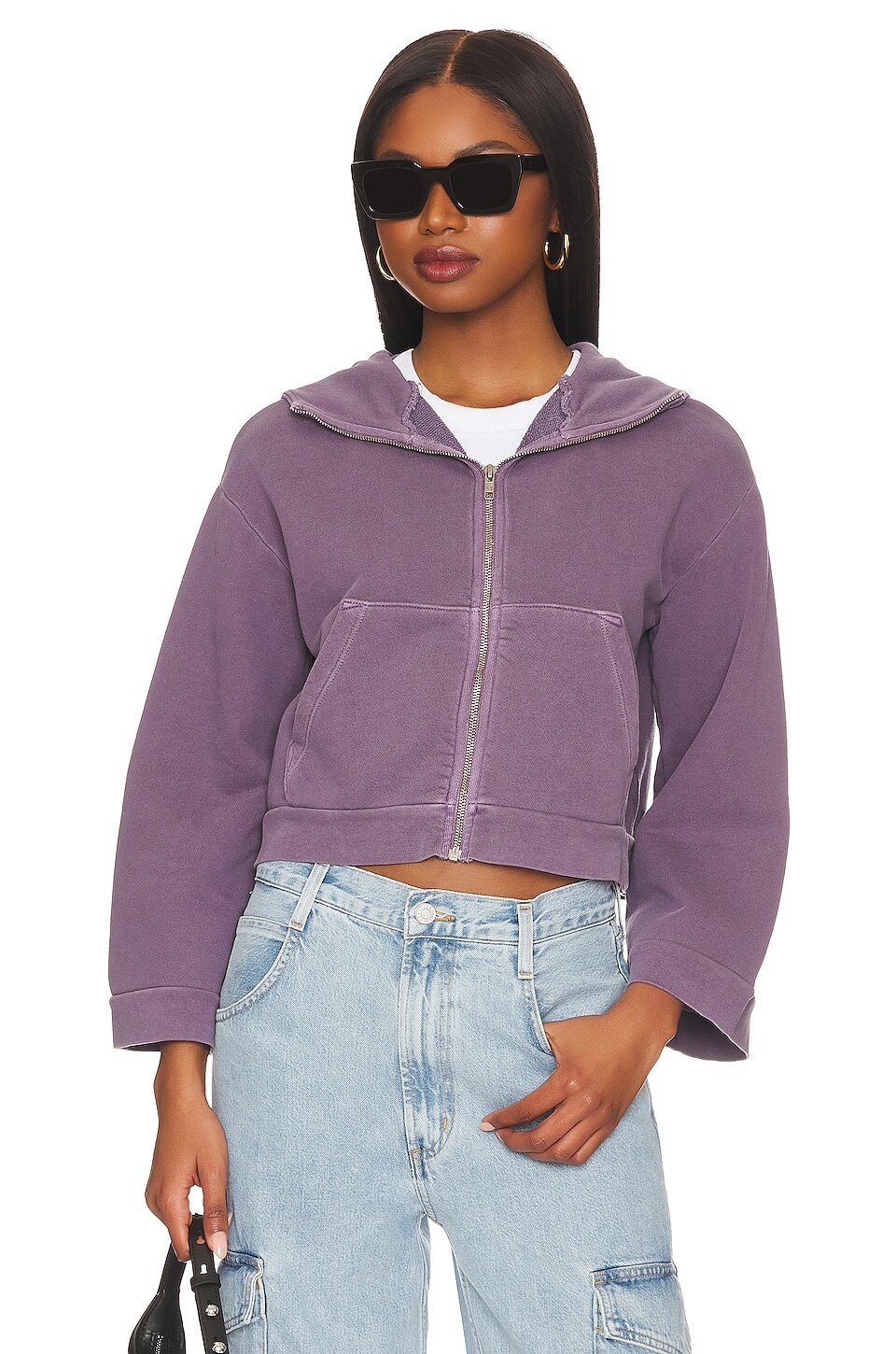 

Толстовка NSF Wilder Crop Zip Front, цвет Pigment Plum