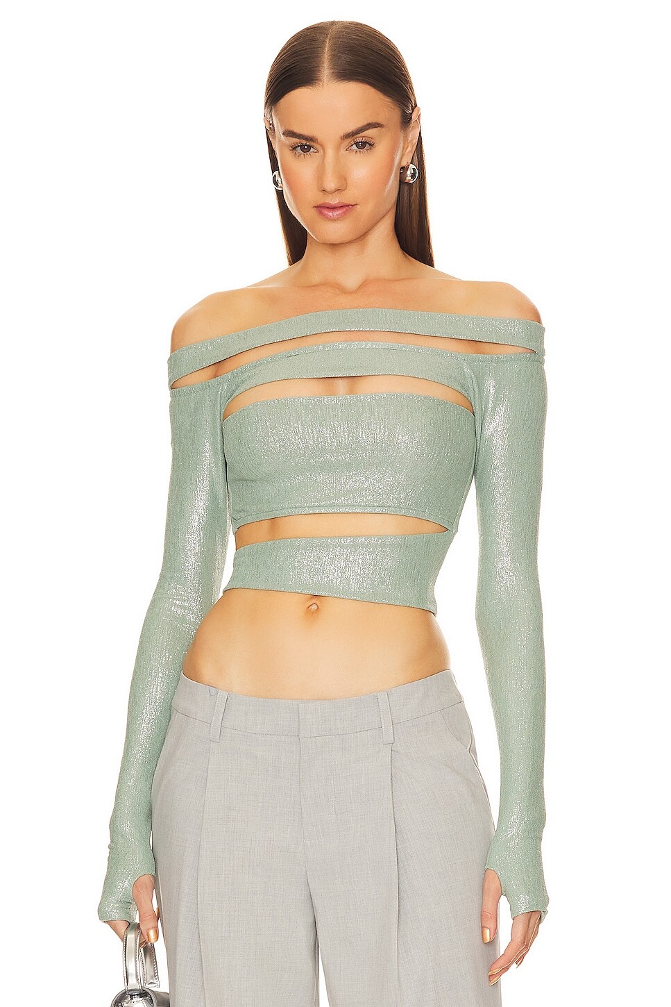 

Топ Lama Jouni Long Sleeve Multi Bandage, цвет Dusty Green