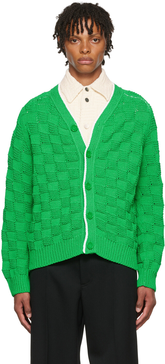 

Зеленый нейлоновый кардиган Bottega Veneta