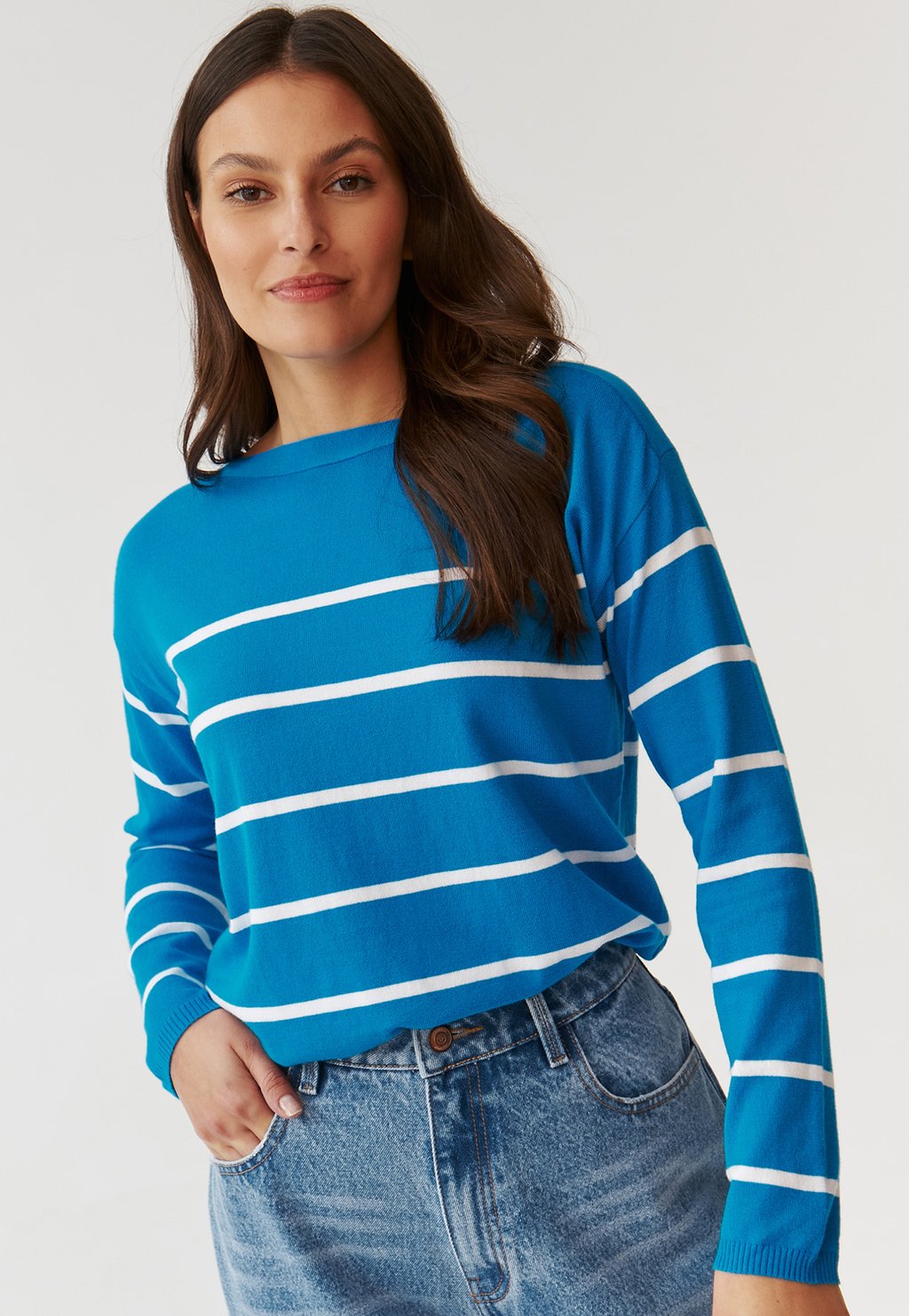 Вязаный свитер DROP TATUUM, цвет blue фото
