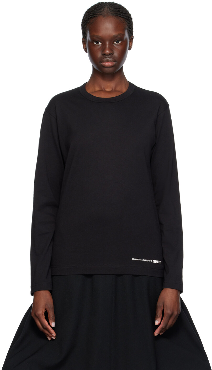 

Черная футболка с длинным рукавом с принтом Comme Des Garcons, цвет Black