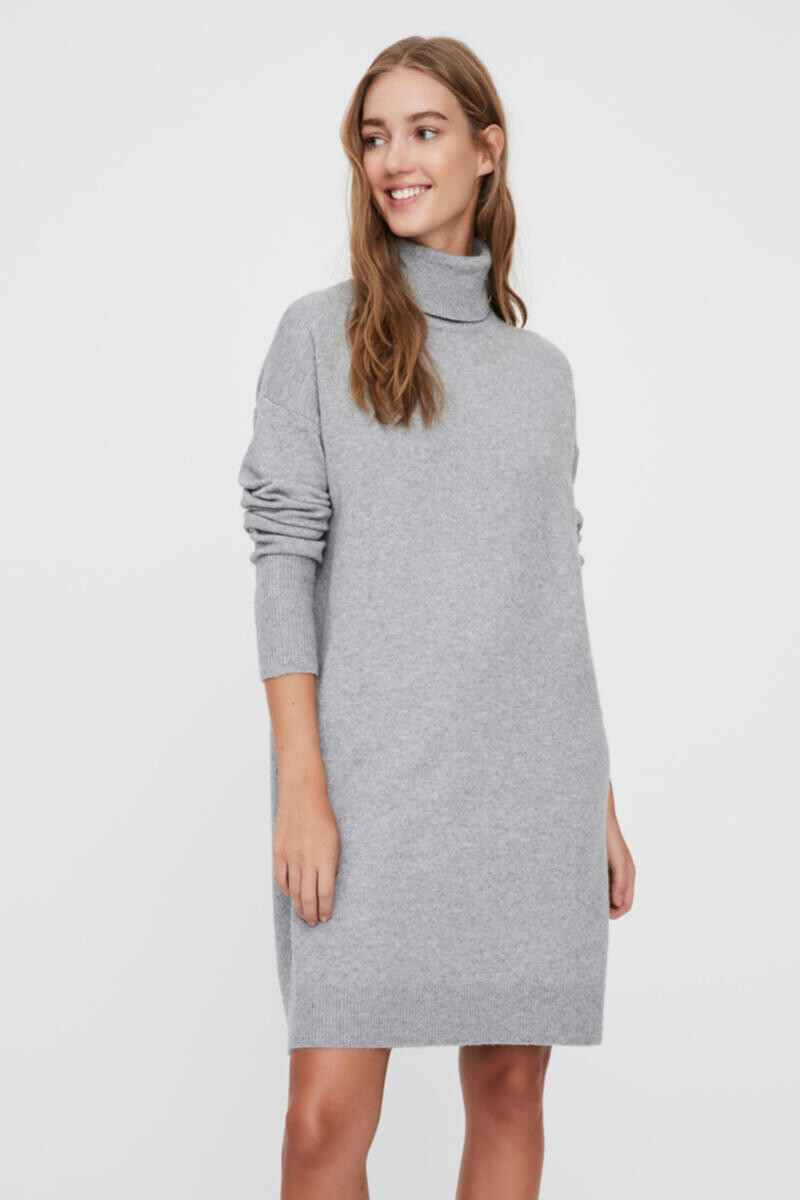 

Трикотажное платье с высоким воротником Vero Moda, серый