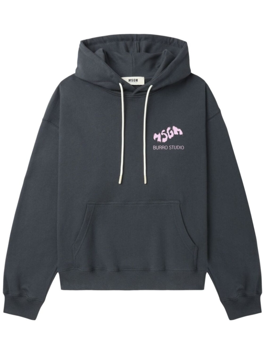 

MSGM худи с кулиской и логотипом, серый